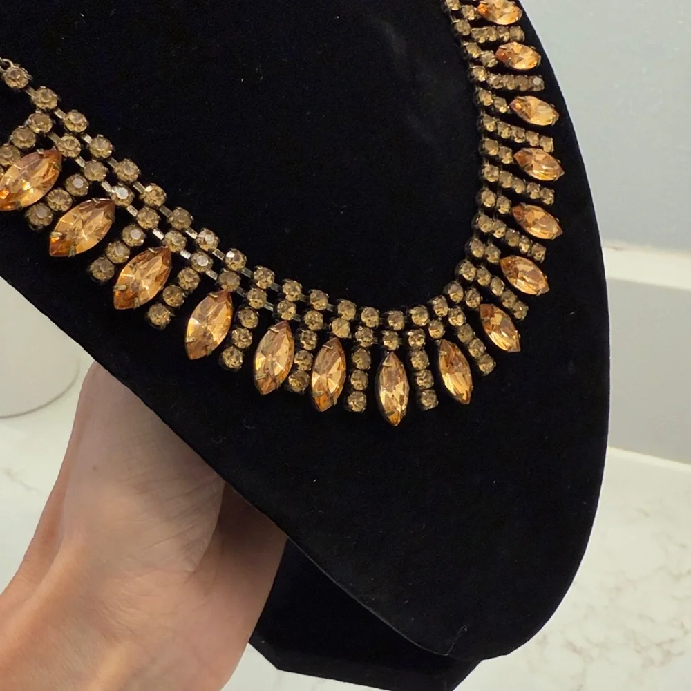 LOFT gold/orange statement necklace
